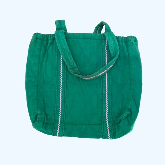 Vintage 80’s Children’s Green Quilted Book Bag With Rocking Horse - Picture 3 of 6